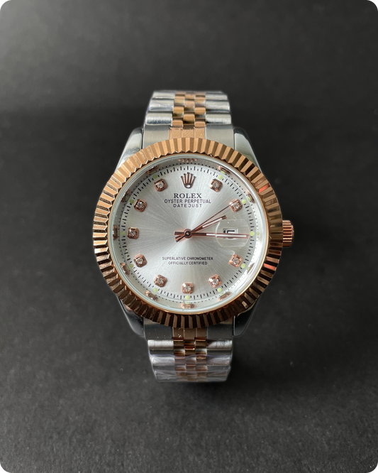 Rolx Datejust – Silver & Rose Gold