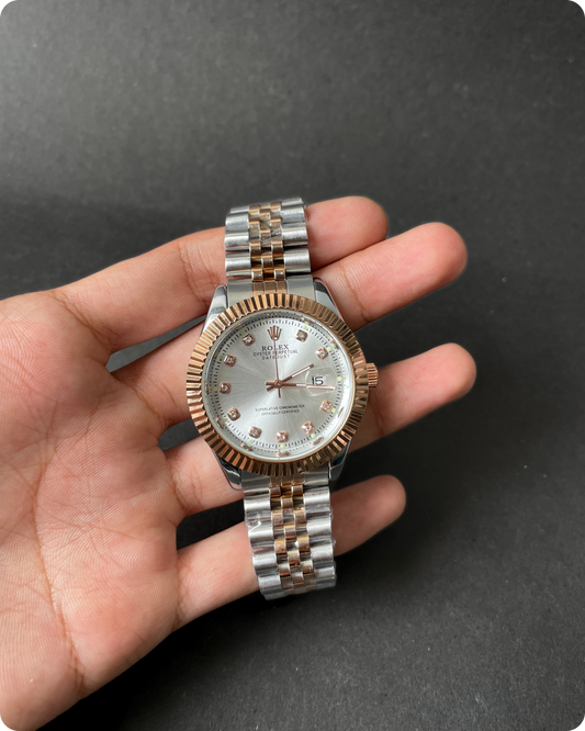 Rolx Datejust – Silver & Rose Gold